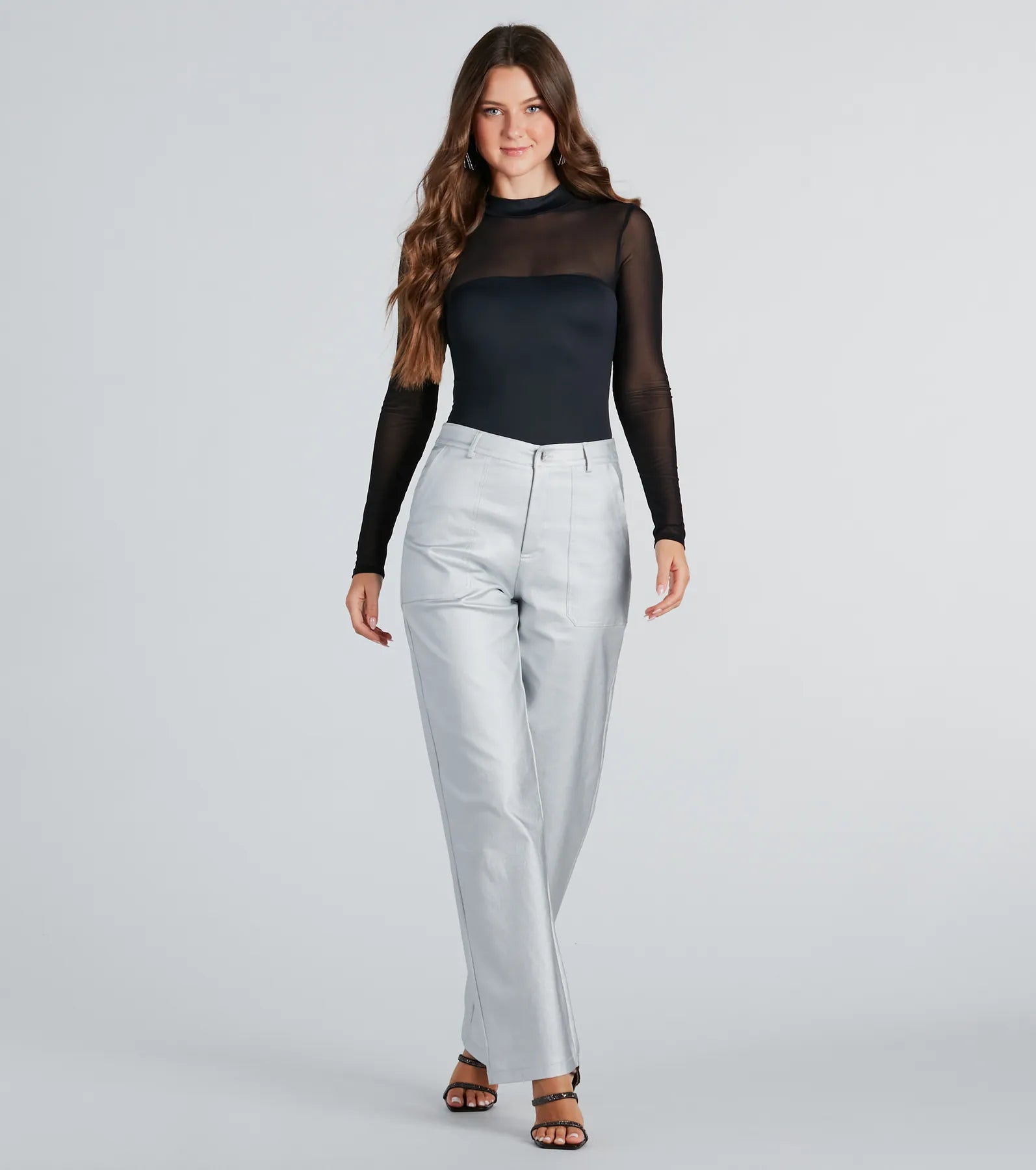 Confident Babe Mesh Mock Neck Bodysuit - Image 3