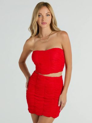 Out For The Night Strapless Strappy Crop Top