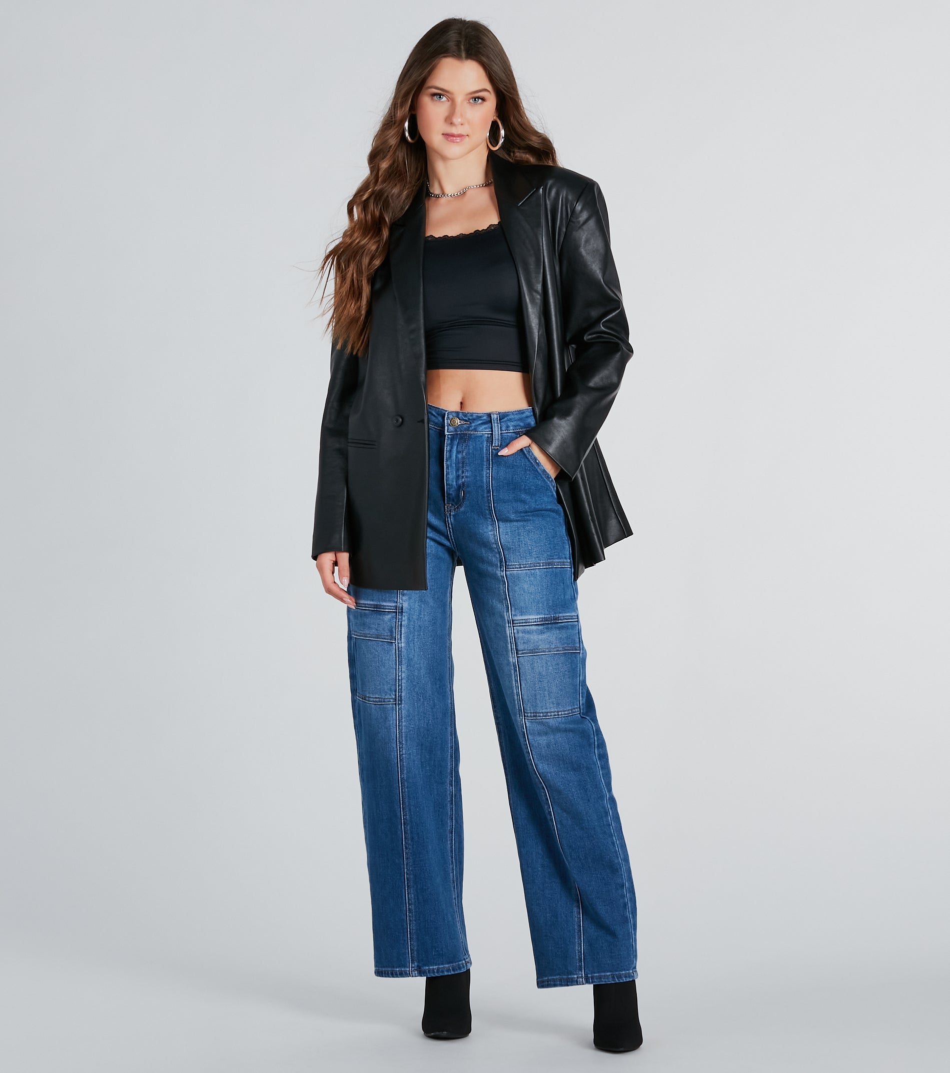 Smooth Cutie Scoop Neck Lace Trim Crop Top - Image 3
