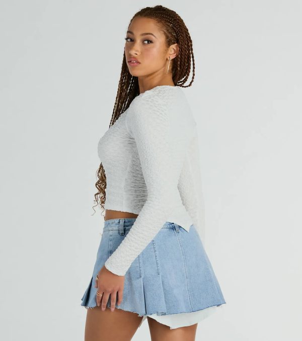 Elevated Basic Long Sleeve Textured Top - Image 2