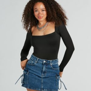 New Fave Square Neck Long Sleeve Bodysuit