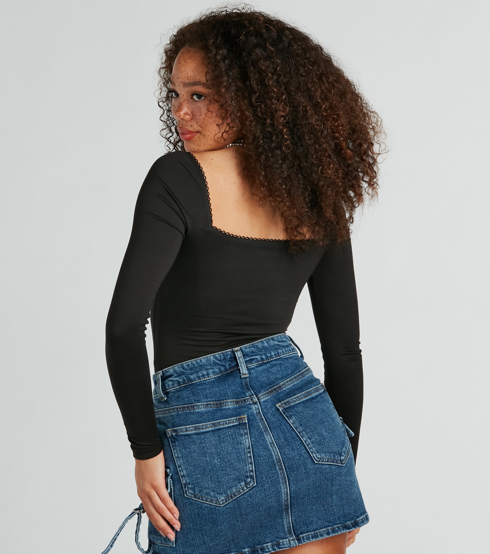 New Fave Square Neck Long Sleeve Bodysuit - Image 2