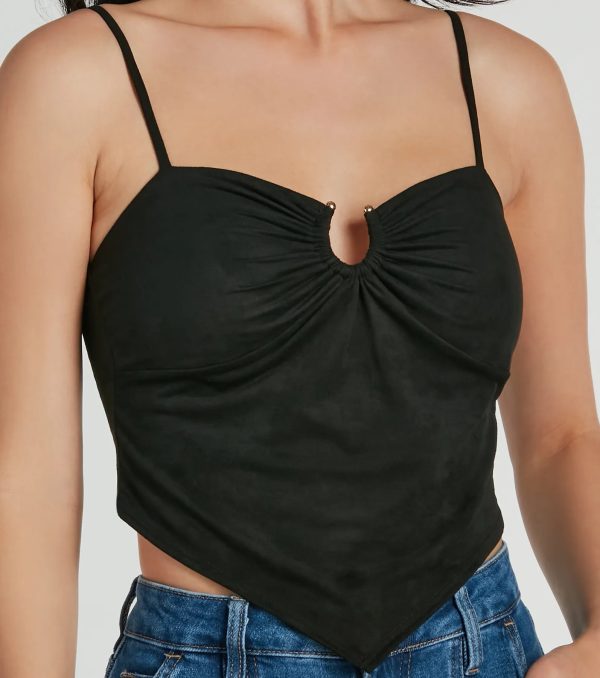 Effortlessly Cool Faux Suede Crop Top - Image 7