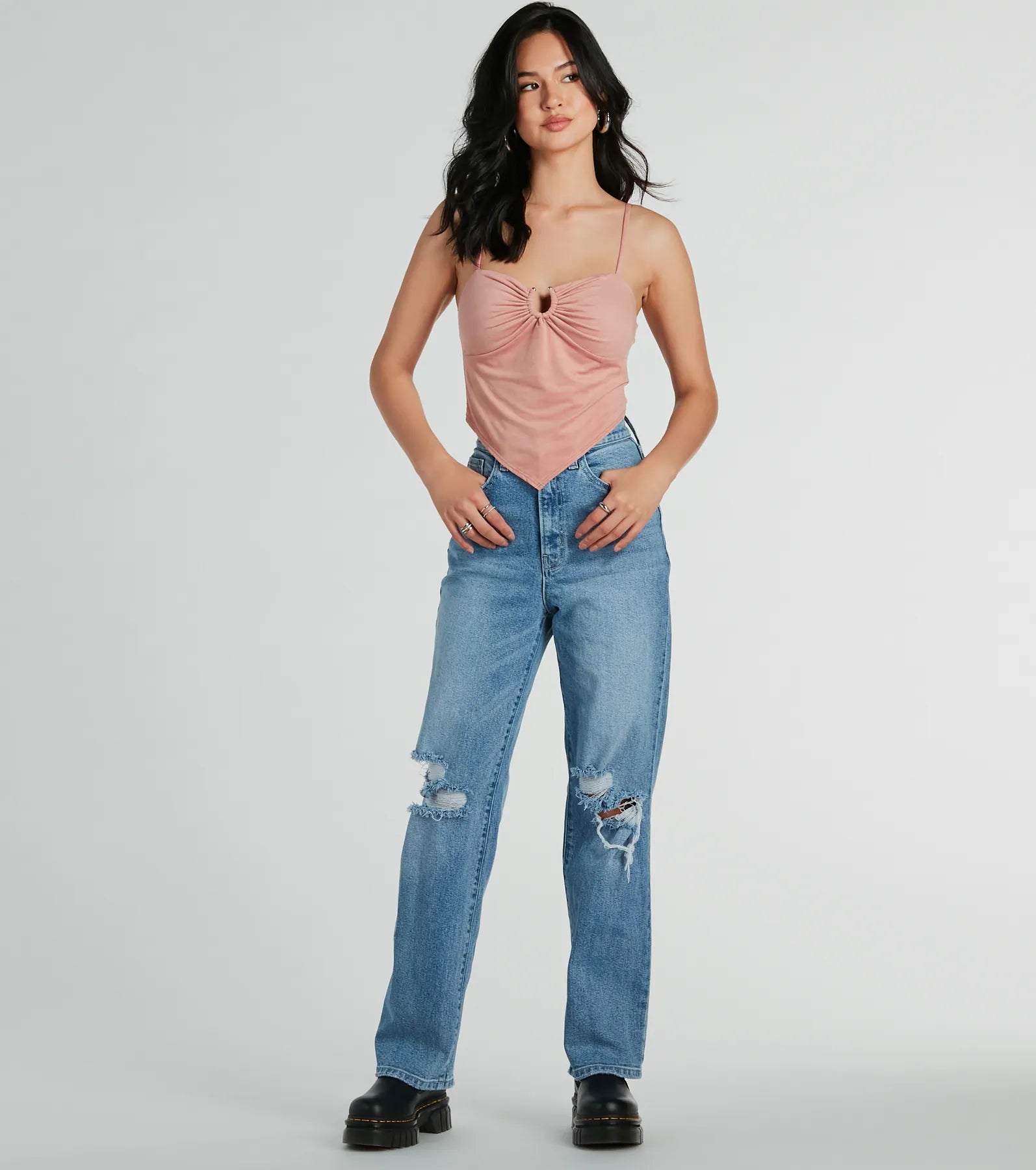 Effortlessly Cool Faux Suede Crop Top - Image 2