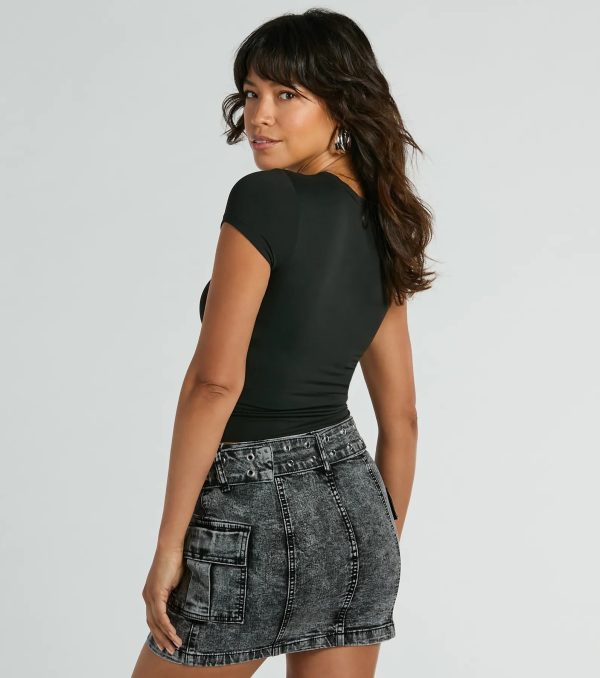 Playful Vibes Cutout Crew Neck Crop Top - Image 6