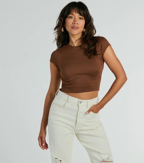 Back At It Short Sleeve Twist Crop Top - Image 5