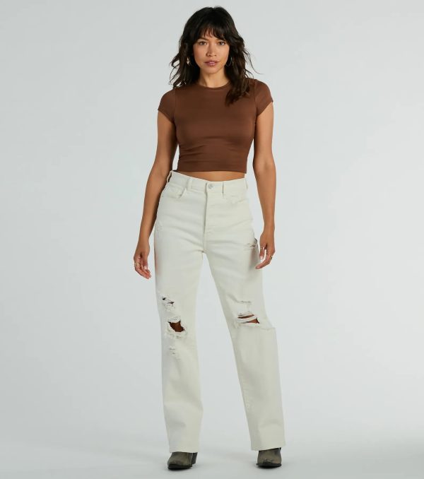Back At It Short Sleeve Twist Crop Top - Image 7