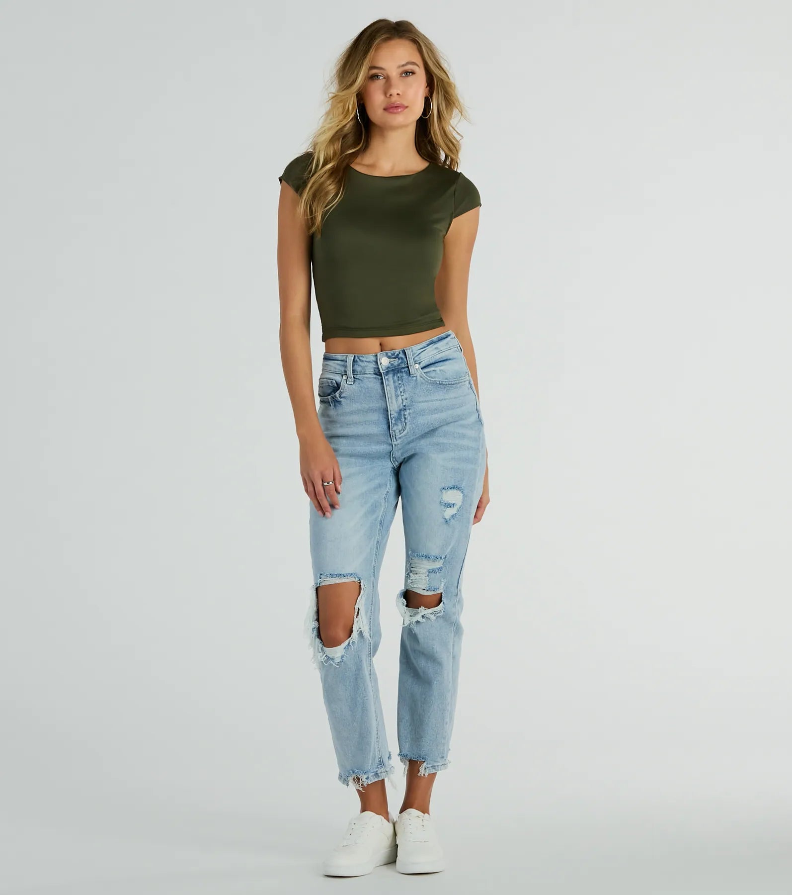 Steal The Moment Crew Neck Open Back Crop Top - Image 7