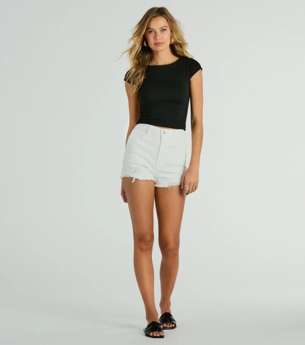 Steal The Moment Crew Neck Open Back Crop Top - Image 3