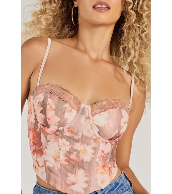 Pretty It Girl Lace-Up Floral Bustier - Image 4