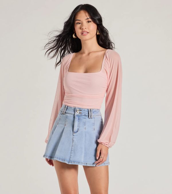 Elevated Basic Ruched Mesh Bodysuit - Image 21