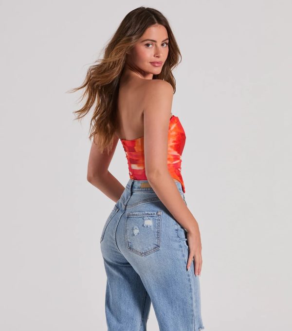 Constant Sensation Strapless Abstract Mesh Bustier - Image 2