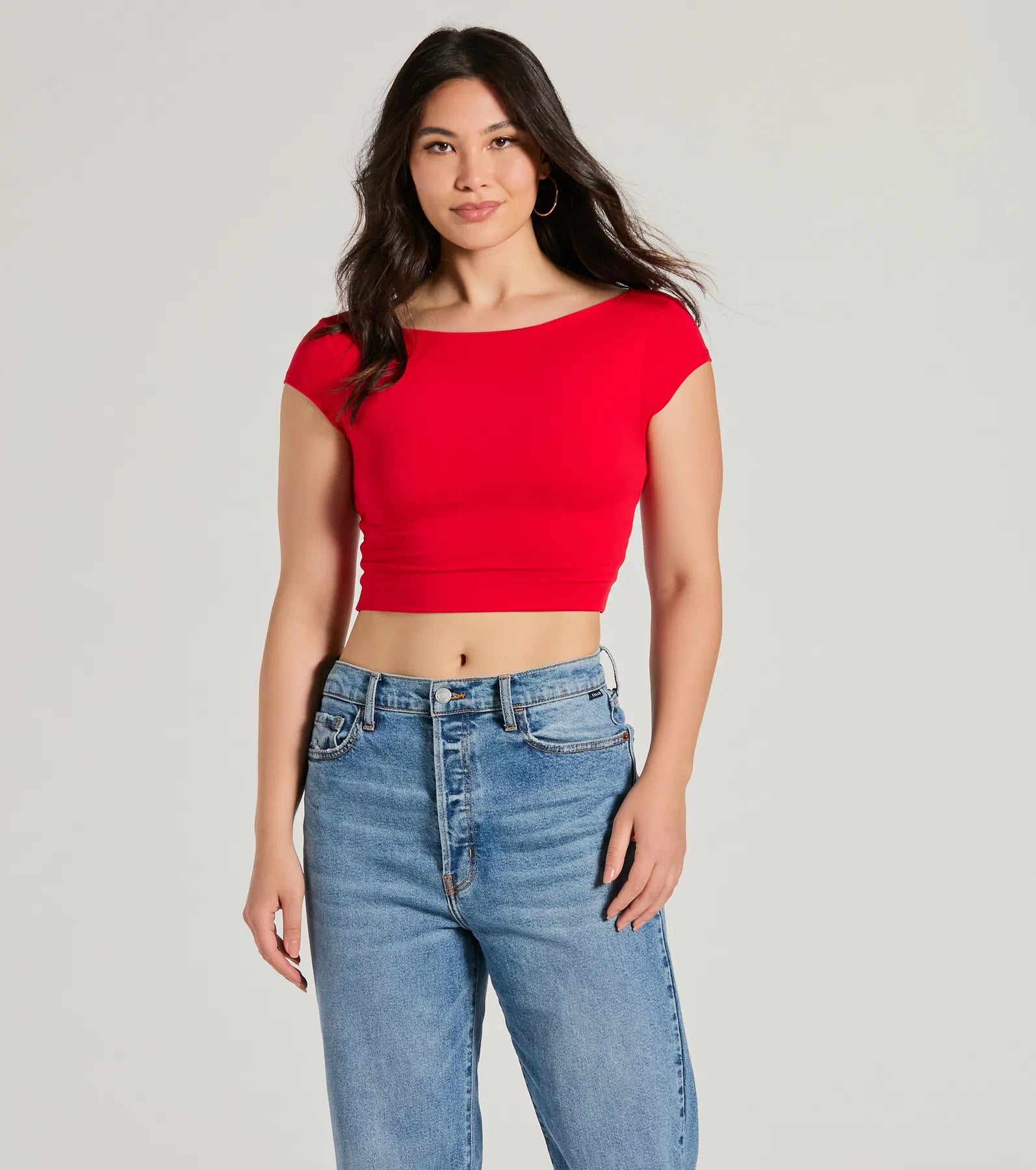 Back It Up Short Sleeve Strappy Crop Top - Image 9