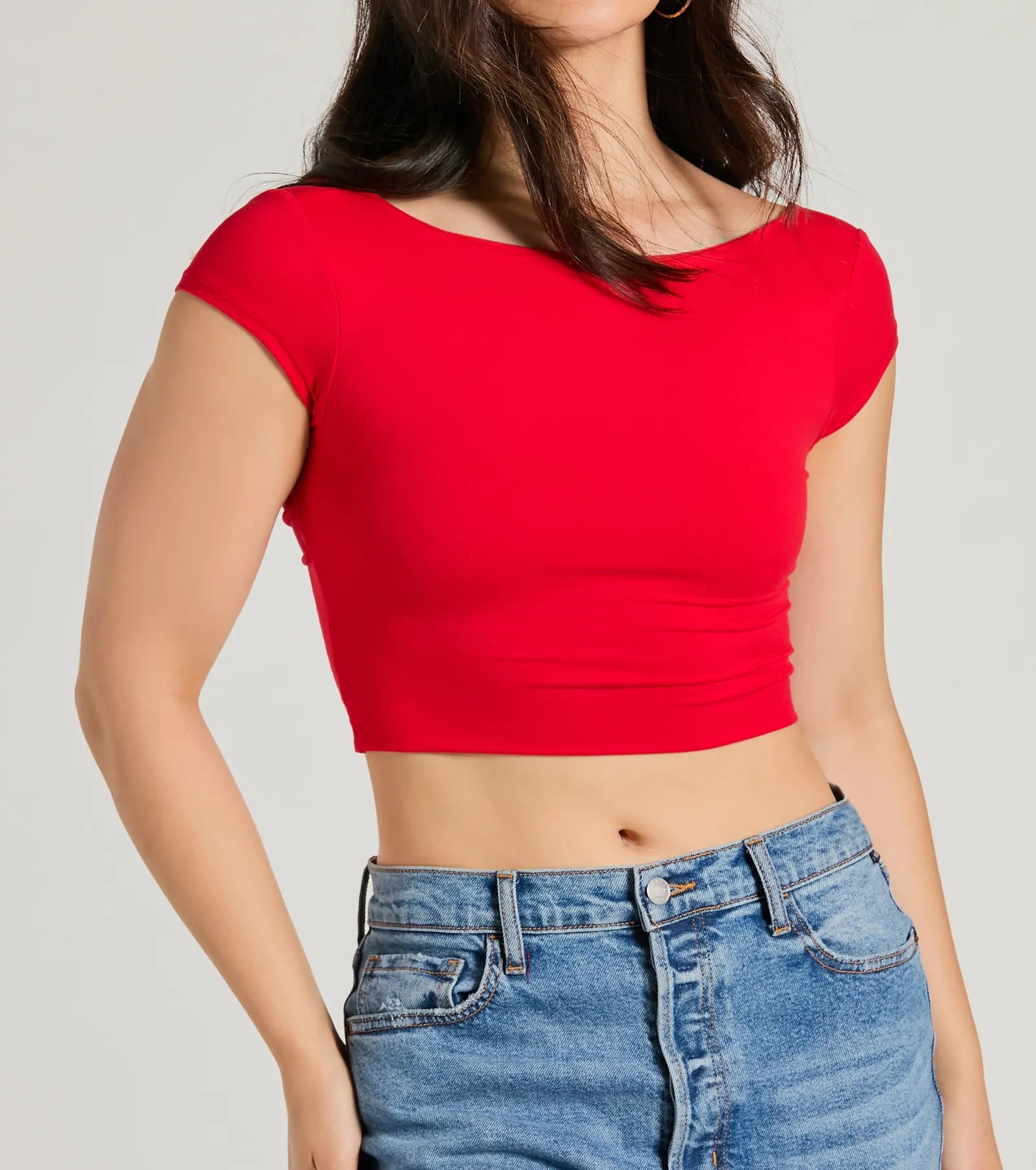 Back It Up Short Sleeve Strappy Crop Top - Image 11