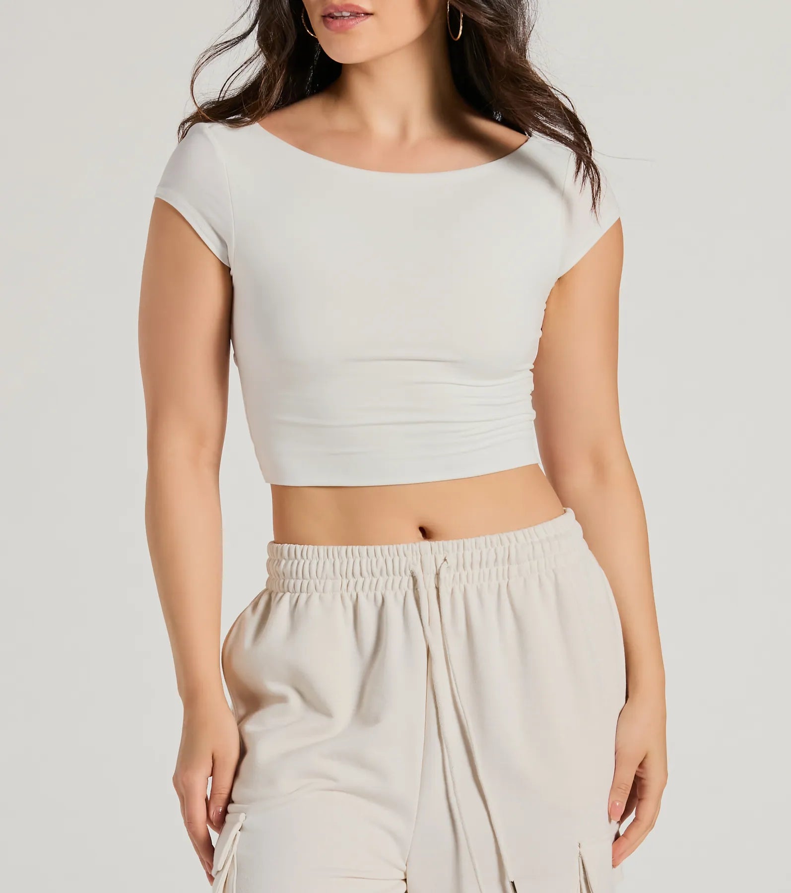 Back It Up Short Sleeve Strappy Crop Top - Image 8