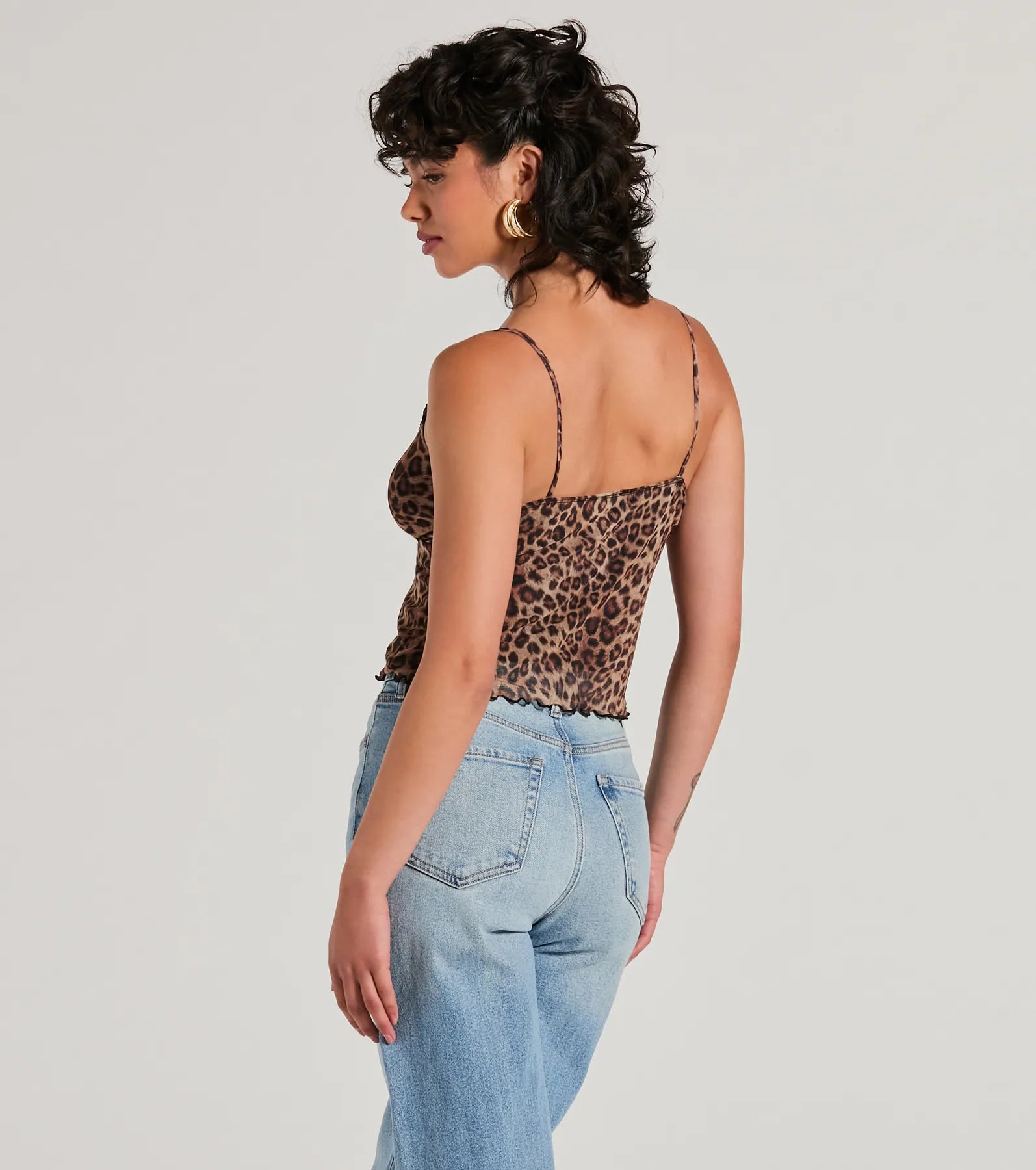 Purrfect Fit Leopard Print Mesh Top - Image 2