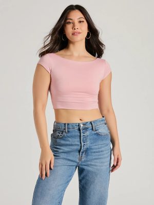 Back It Up Short Sleeve Strappy Crop Top