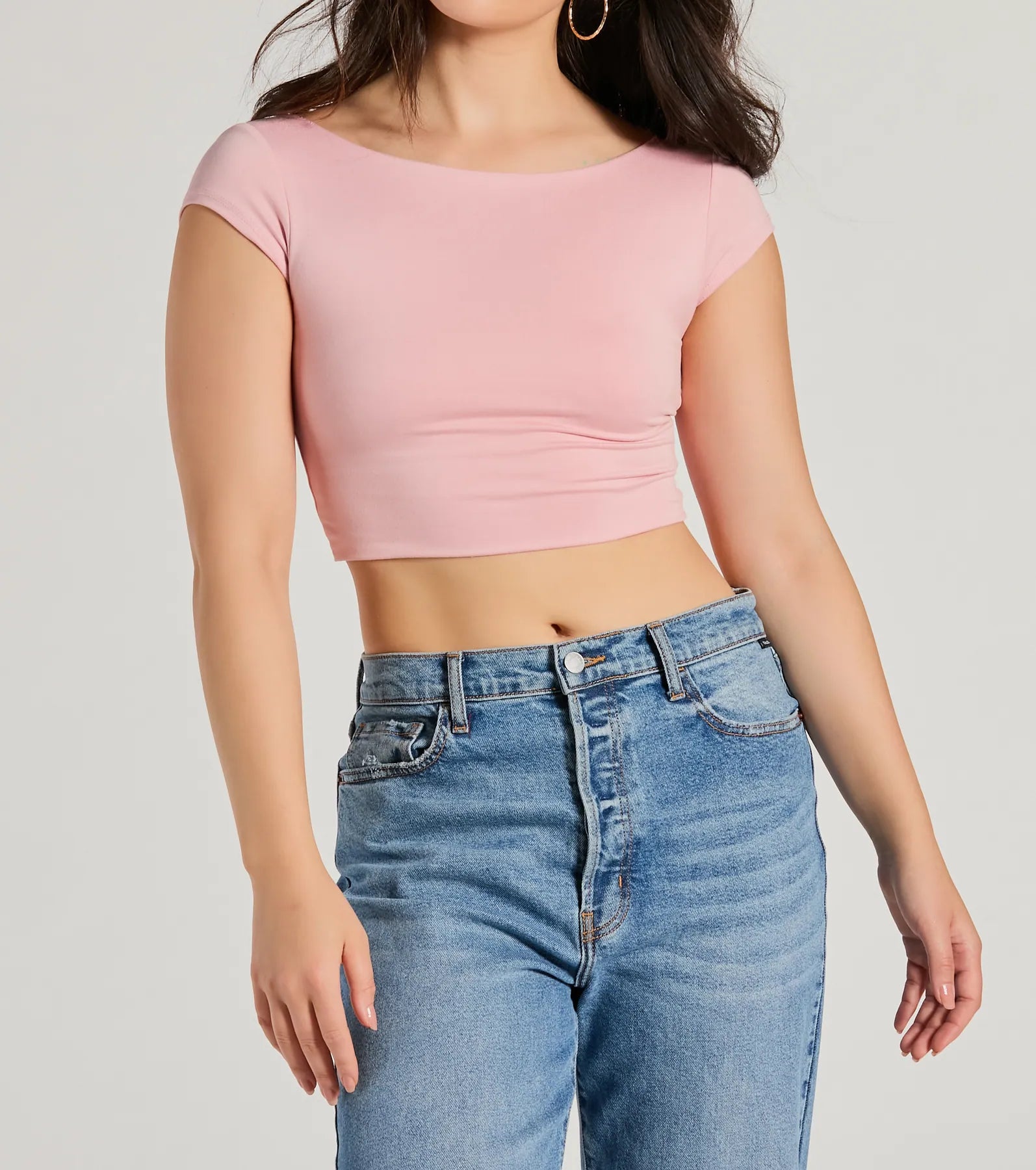 Back It Up Short Sleeve Strappy Crop Top - Image 4