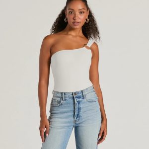 Perfect Piece One-Shoulder Hoop Bodysuit