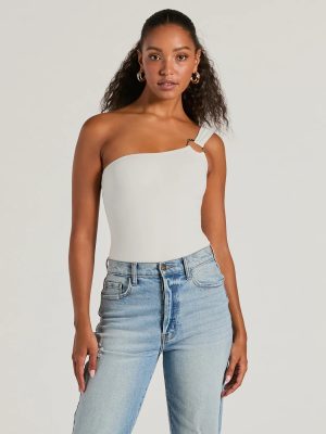 Perfect Piece One-Shoulder Hoop Bodysuit