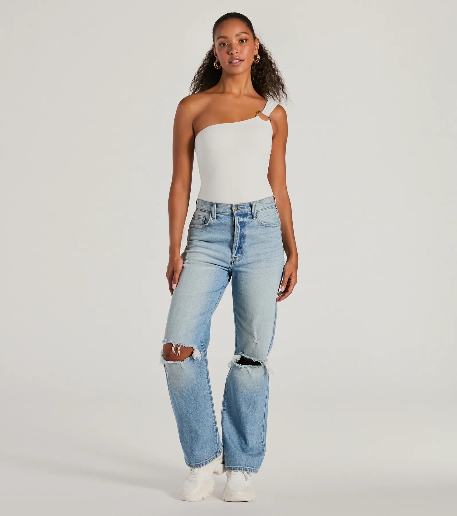 Perfect Piece One-Shoulder Hoop Bodysuit - Image 3