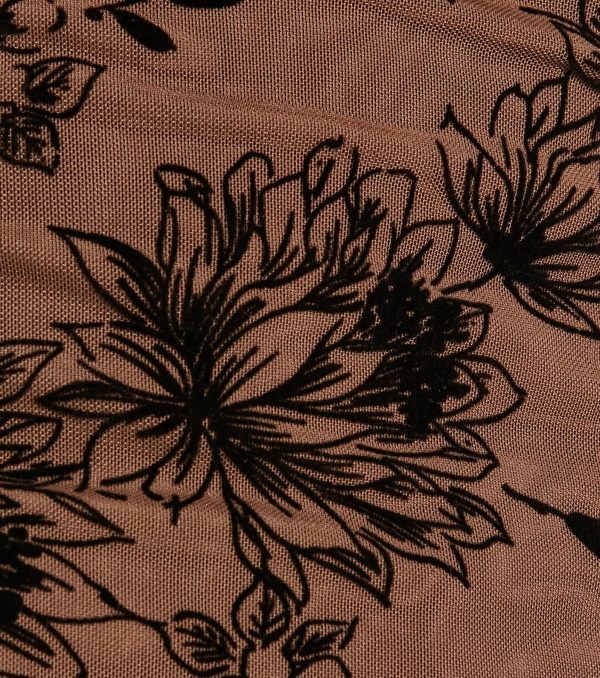 Bring The Romance Flocked Velvet Floral Crop Top - Image 8