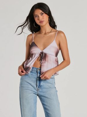 Feeling Playful V-Neck Abstract Babydoll Crop Top