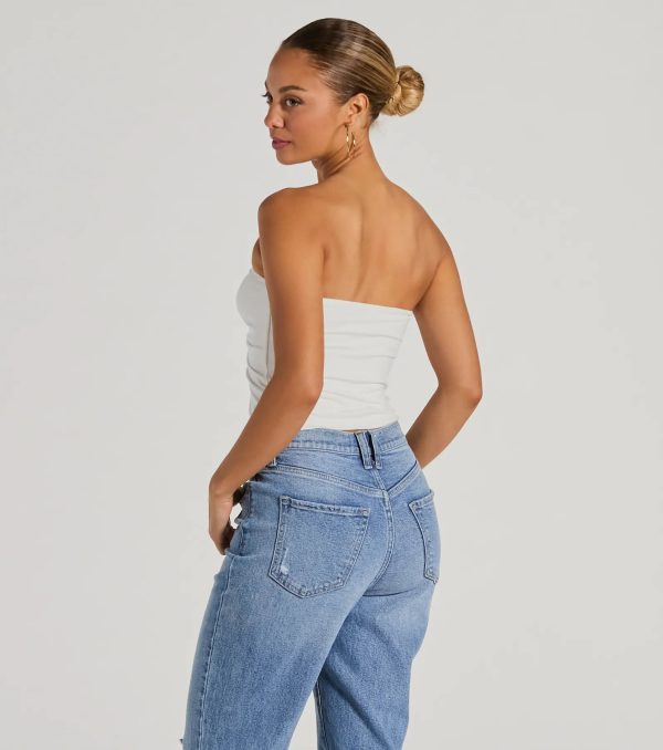 Hit The City Strapless Slit Crop Top - Image 6