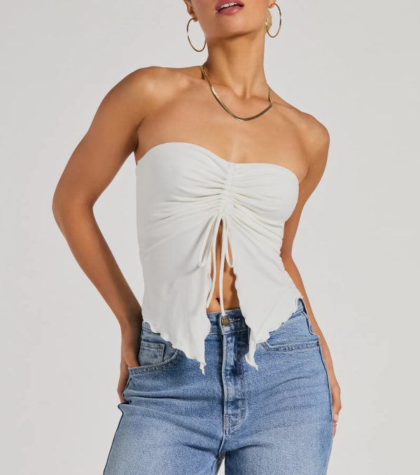 Hit The City Strapless Slit Crop Top - Image 7