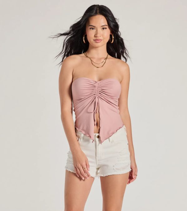 Hit The City Strapless Slit Crop Top - Image 9