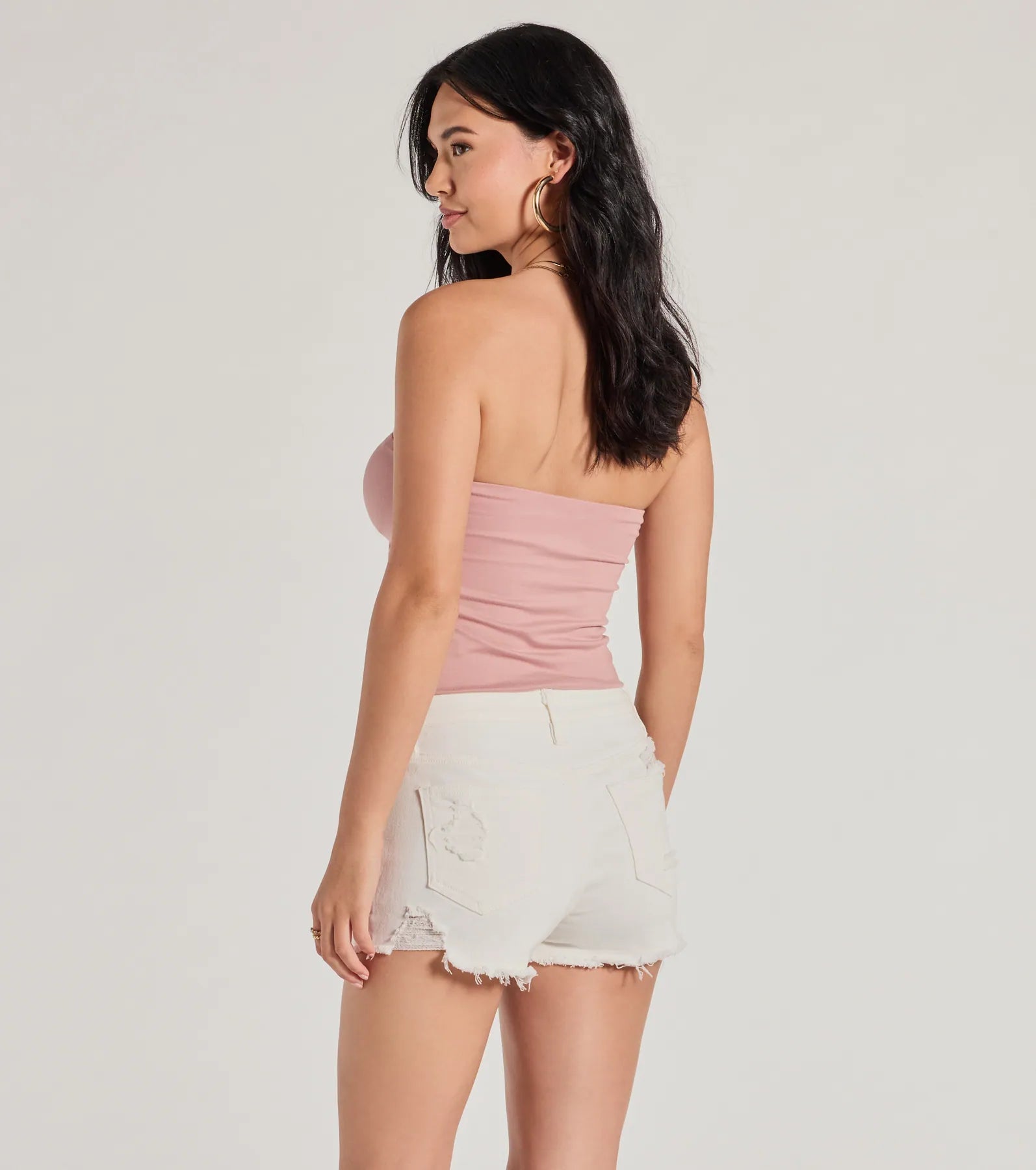 Hit The City Strapless Slit Crop Top - Image 10