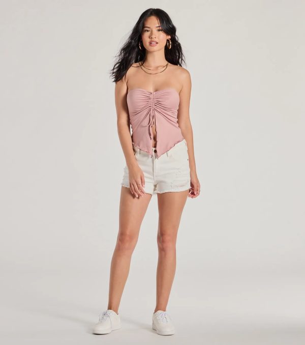 Hit The City Strapless Slit Crop Top - Image 11