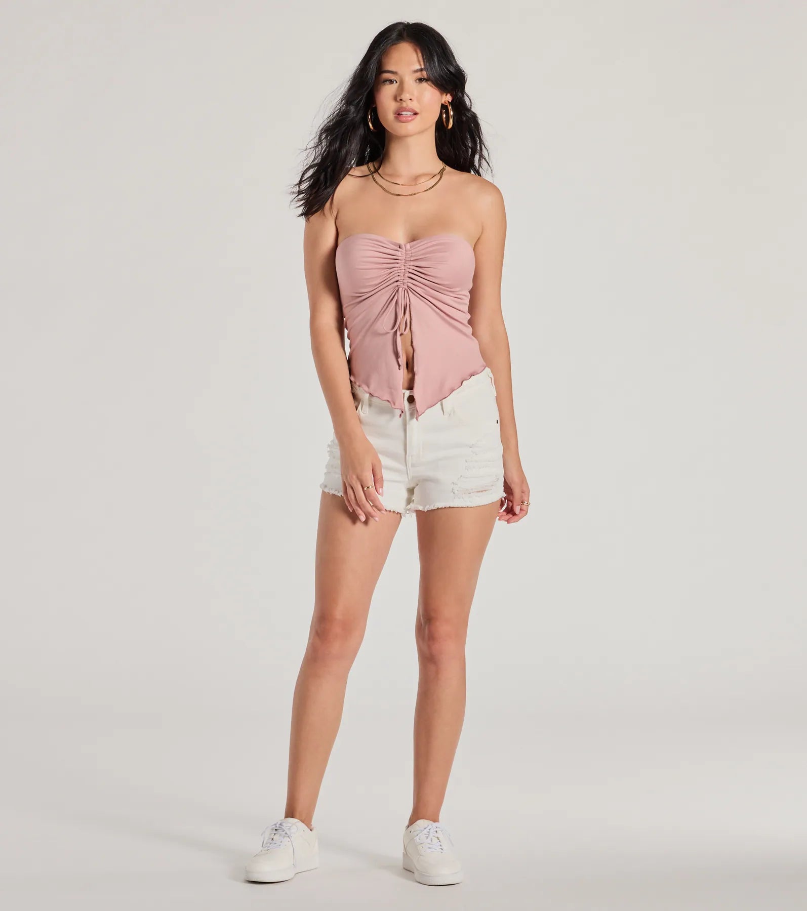 Hit The City Strapless Slit Crop Top - Image 11