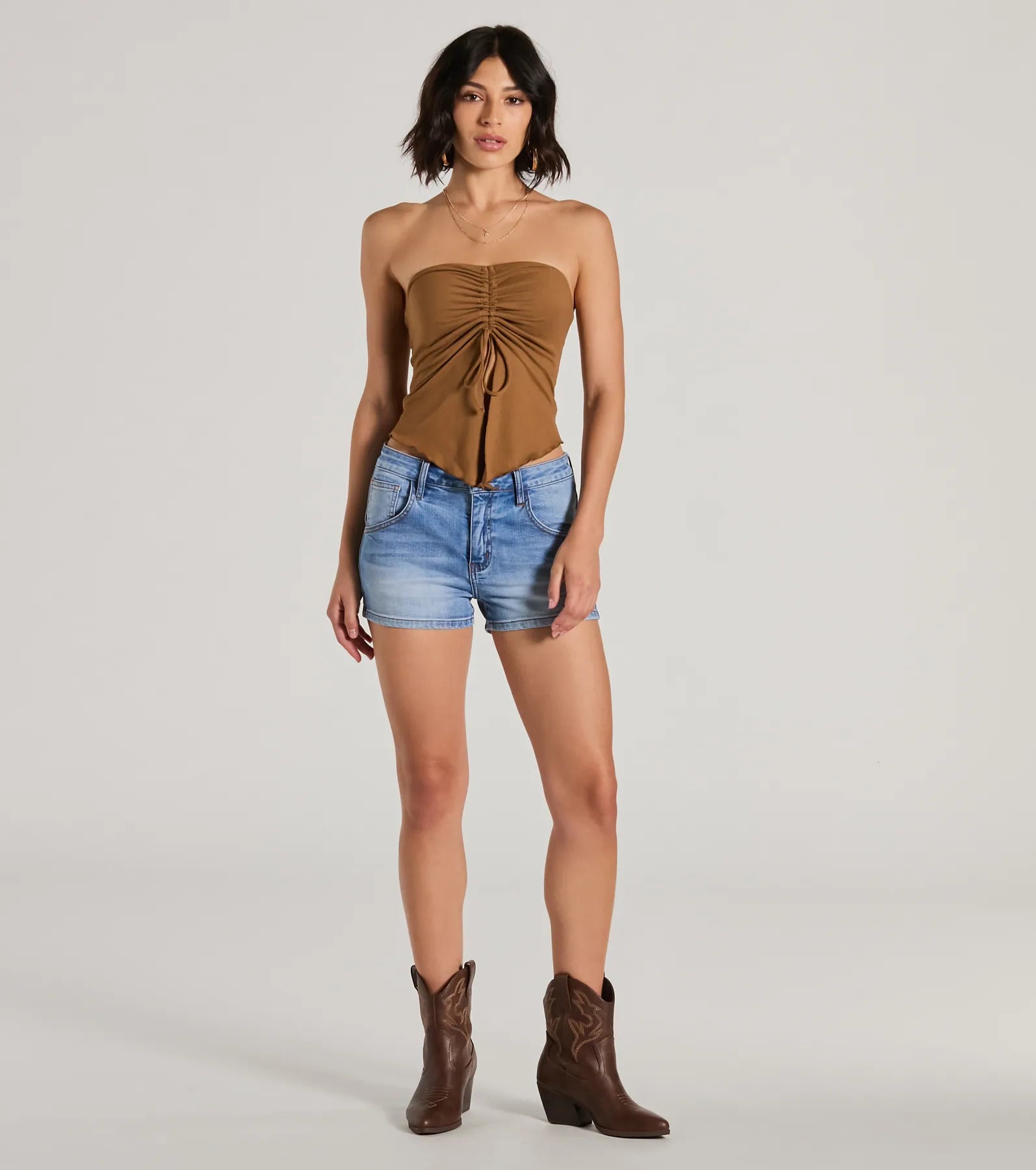 Hit The City Strapless Slit Crop Top - Image 3