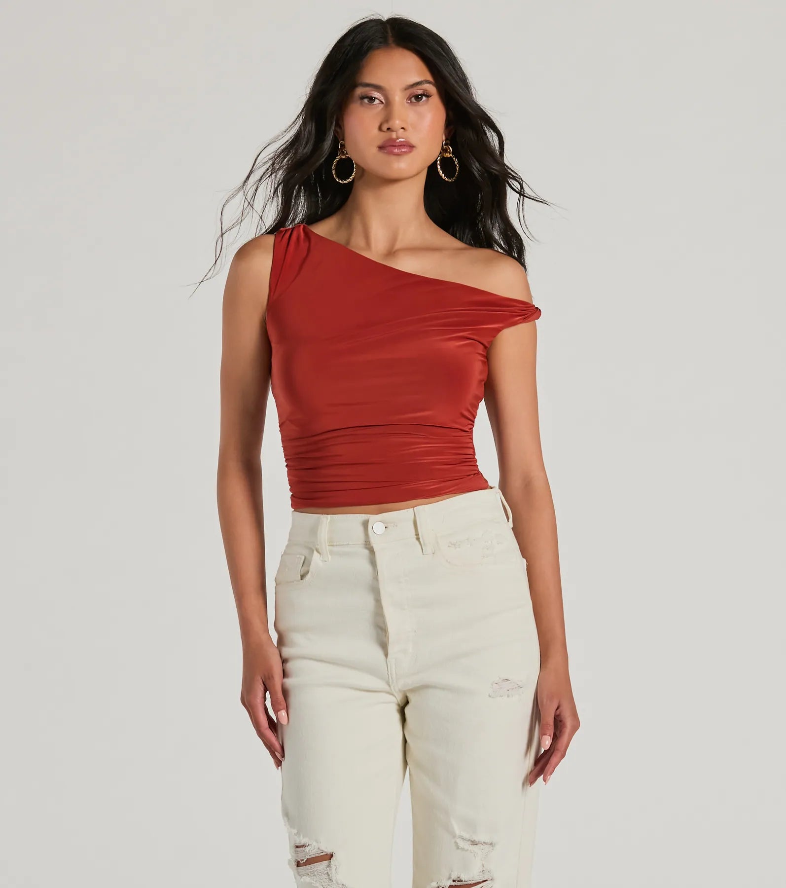 Confident Flirt One-Shoulder Crop Top - Image 11