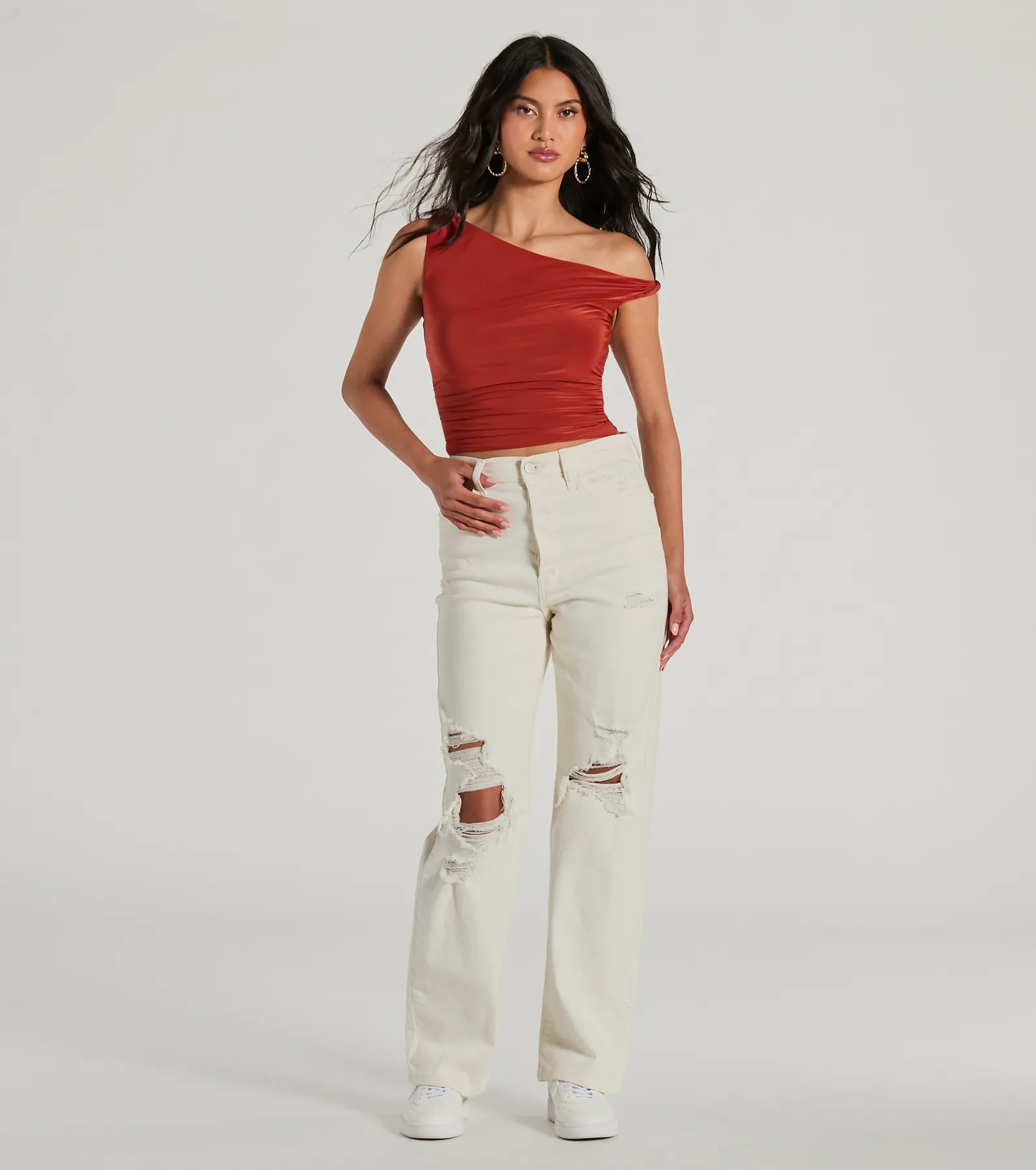 Confident Flirt One-Shoulder Crop Top - Image 13