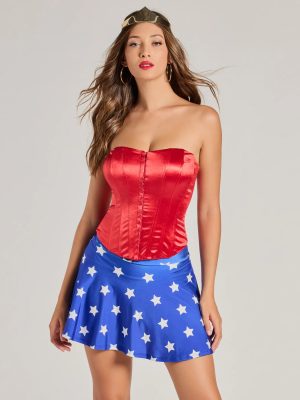 Lady Justice Satin Lace-Up Bustier
