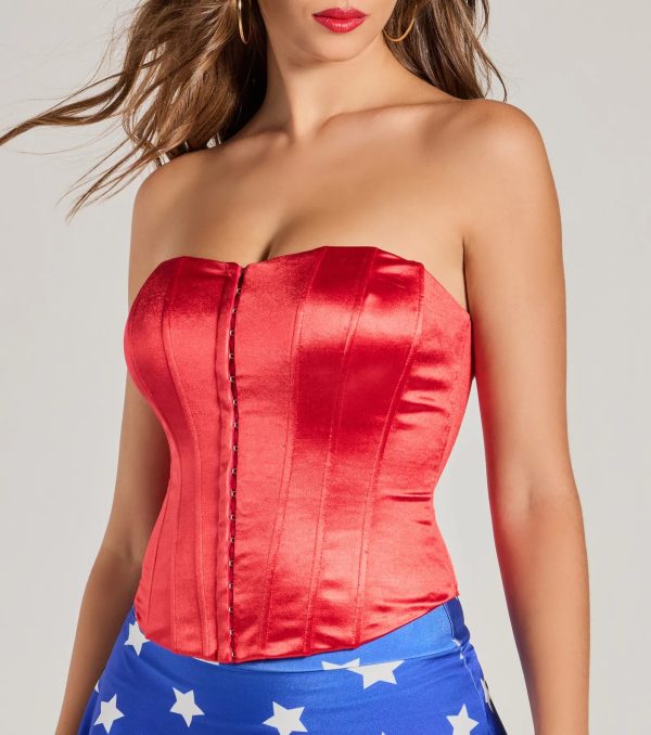 Lady Justice Satin Lace-Up Bustier - Image 4