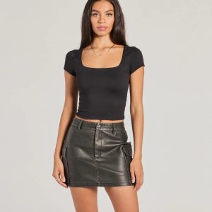 The View And You Short Sleeve Tie Back Crop Top