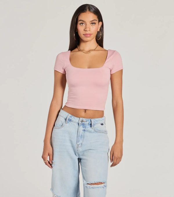 The View And You Short Sleeve Tie Back Crop Top - Image 5