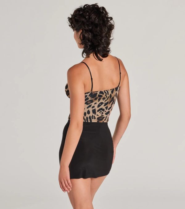Feline Fierce Lace Trim Leopard Mesh Bustier - Image 2