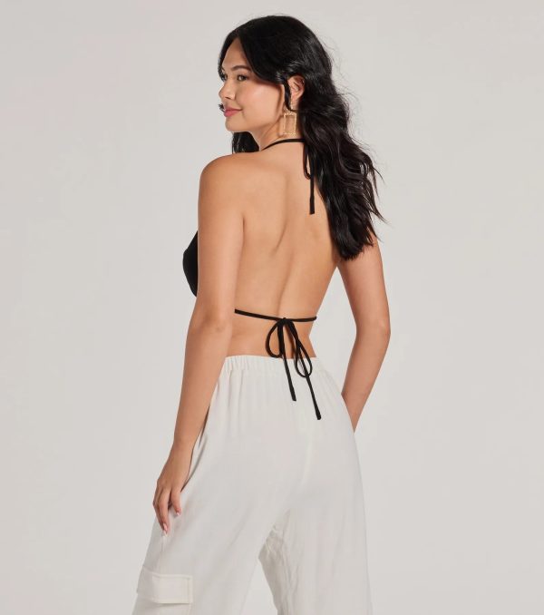 Sunny Day Cute Halter Open Back Crop Top - Image 6