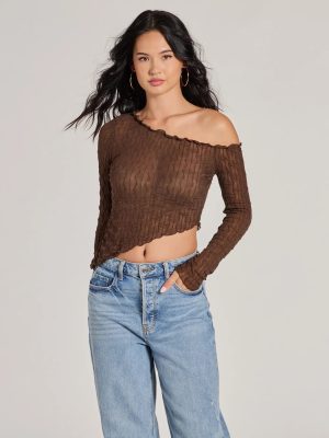 Trend Allure Long Sleeve Asymmetrical Crop Top