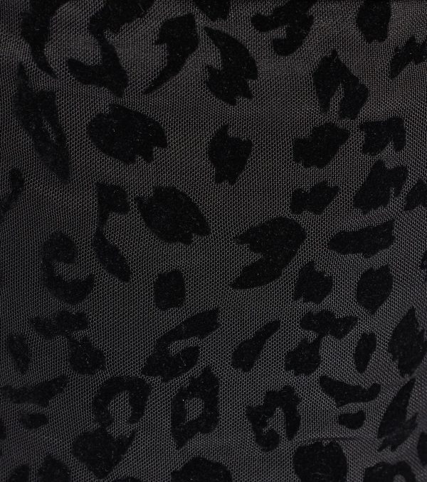 Alluring Flocked Leopard Print Halter Top - Image 4