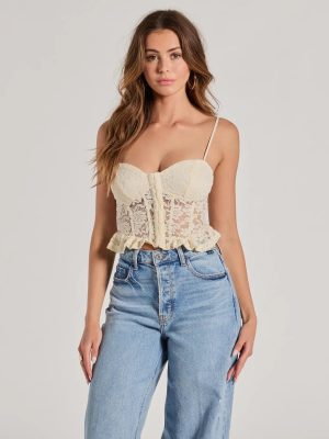 Dream Romance Sweetheart Floral Lace Peplum Top