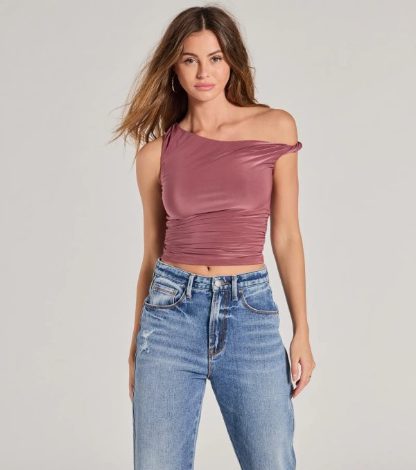 Confident Flirt One-Shoulder Crop Top - Image 19