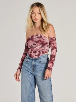 Floral Fantasy Long Sleeve Mesh Bustier