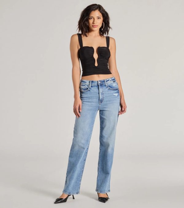 Chic Illusion Plunge Cutout Ruched Tank Top - Image 7