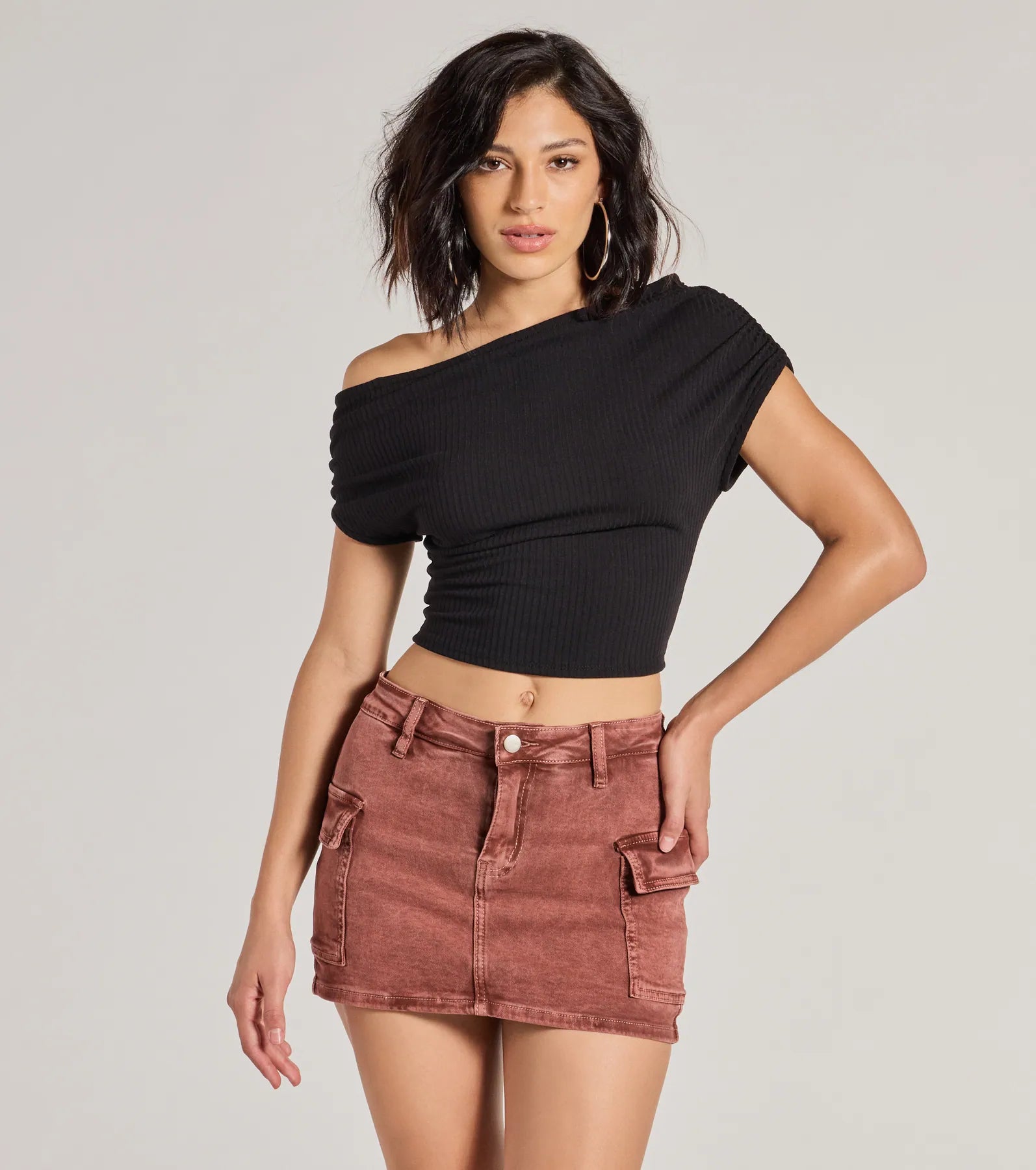 Elevated Fave One-Shoulder Short Sleeve Top - Image 5
