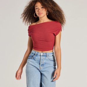 Elevated Fave One-Shoulder Short Sleeve Top
